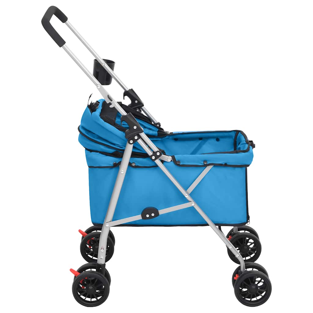Folding Dog Stroller Blue 76x50x100 cm Oxford Fabric