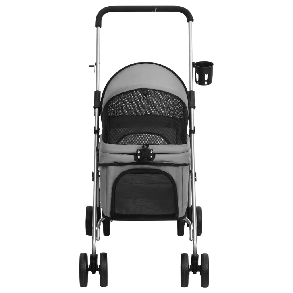 vidaXL Folding Dog Stroller Grey 76x50x100 cm Oxford Fabric