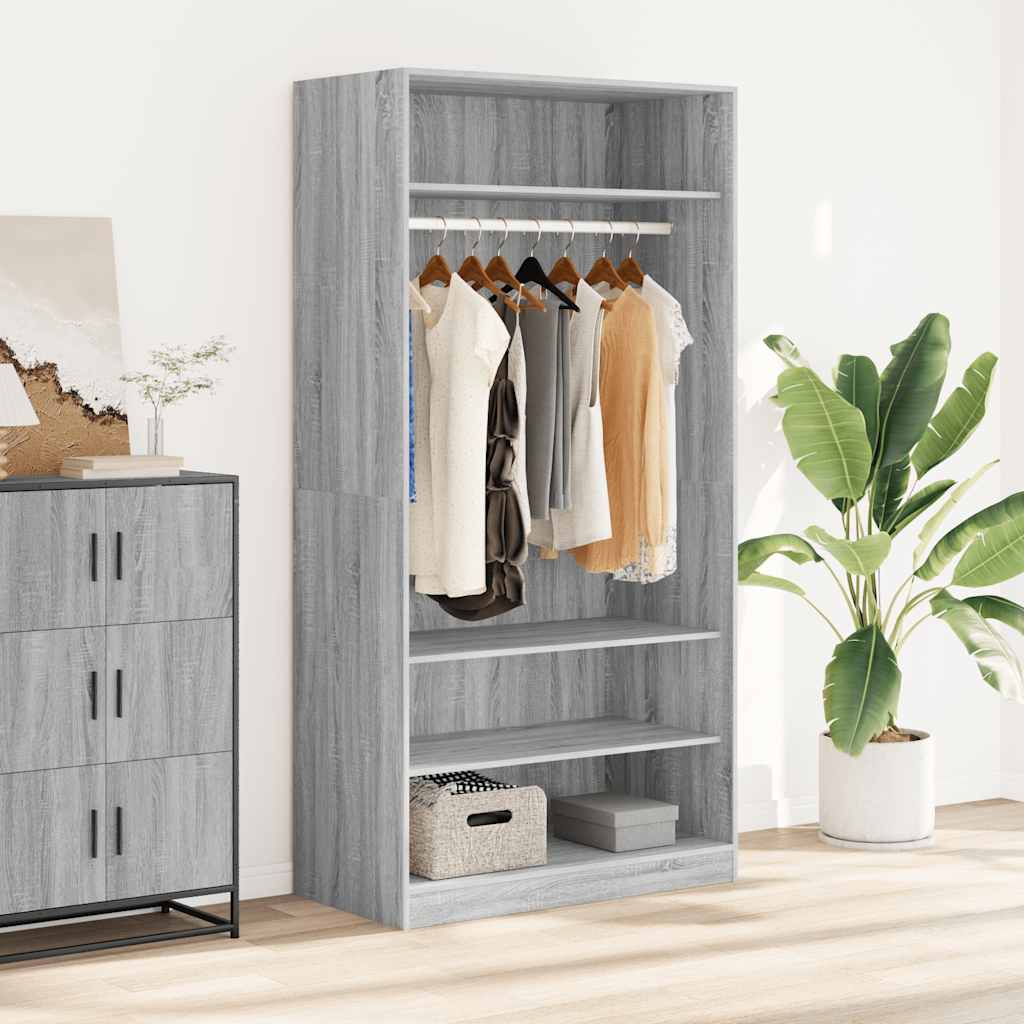 Wardrobe Grey Sonoma 100x50x200 cm Engineered Wood