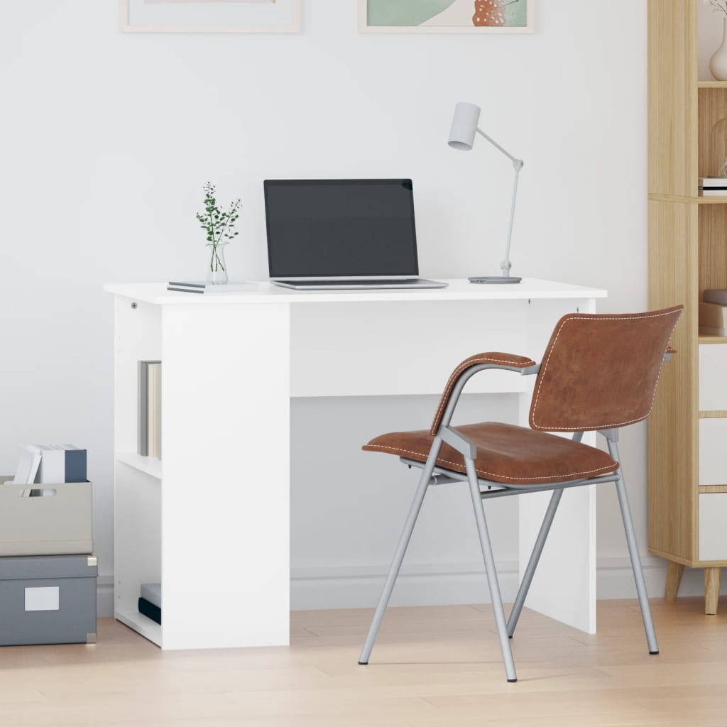 vidaXL Desk White 100x55x75 Engineered Wood