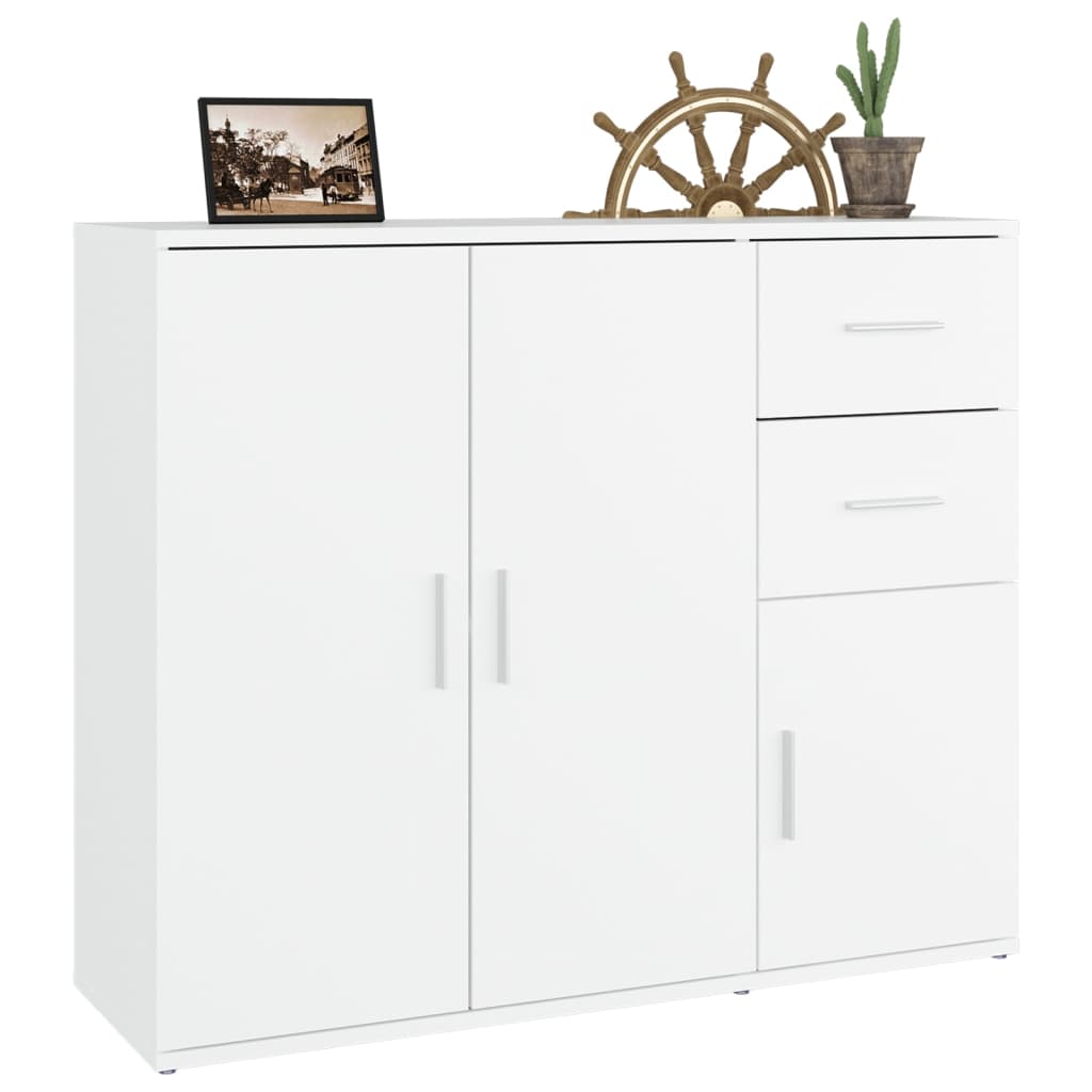 vidaXL Sideboard White 91x29.5x75 cm Engineered Wood