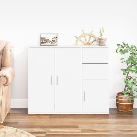 vidaXL Sideboard White 91x29.5x75 cm Engineered Wood