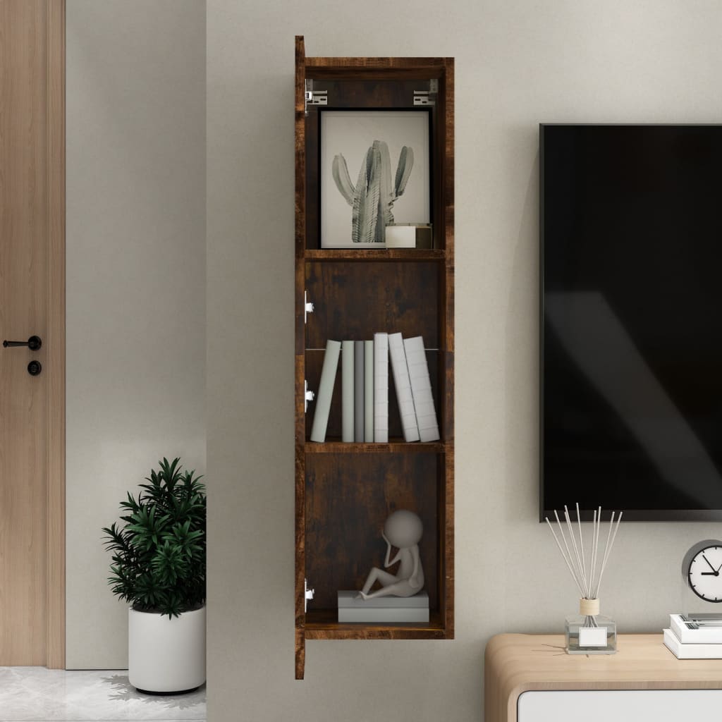 vidaXL Wall-mounted TV Cabinet Smoked Oak 30.5x30x110 cm