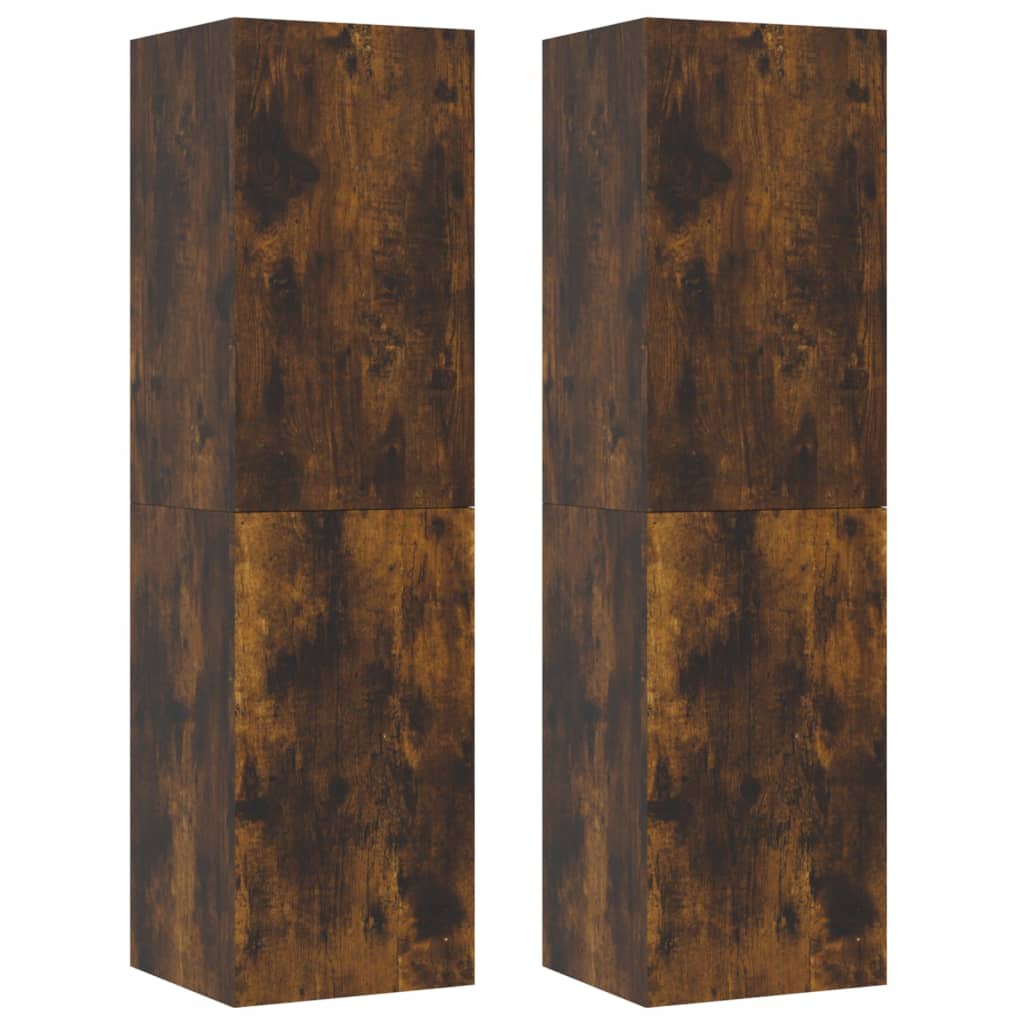 vidaXL Wall-mounted TV Cabinets 2 pcs Smoked Oak 30.5x30x110 cm