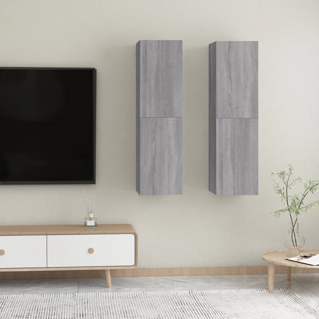 Wall-mounted TV Cabinets 2 pcs Grey Sonoma 30.5x30x110 cm