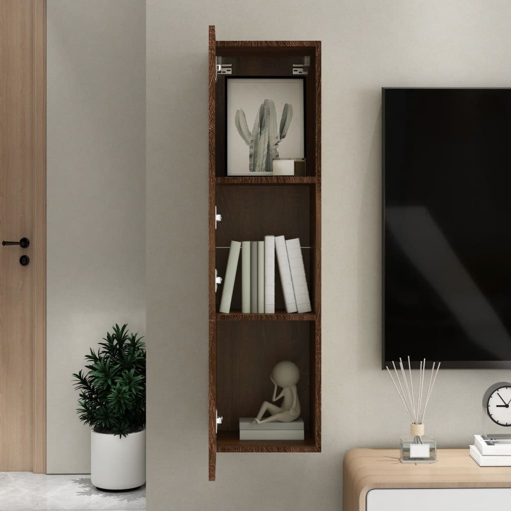 vidaXL Wall-mounted TV Cabinet Brown Oak 30.5x30x110 cm