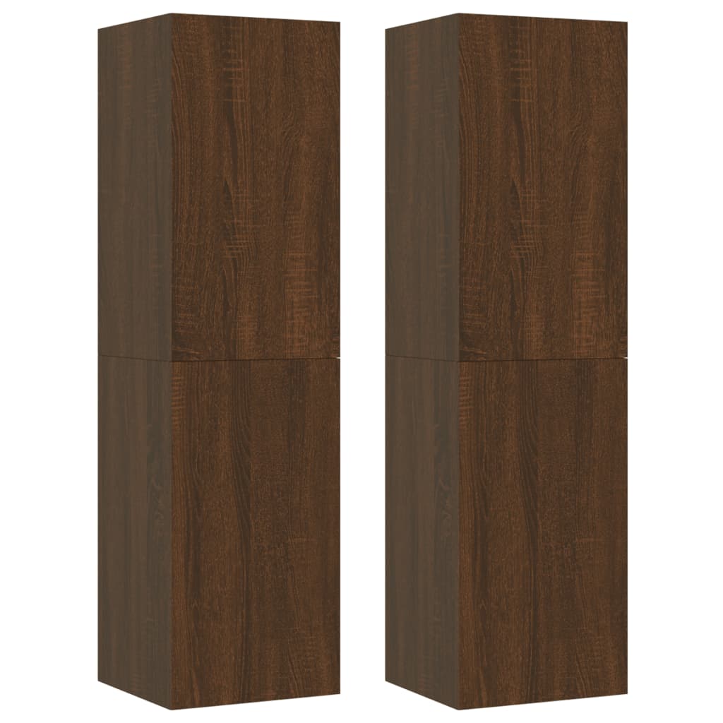 Wall-mounted TV Cabinets 2 pcs Brown Oak 30.5x30x110 cm