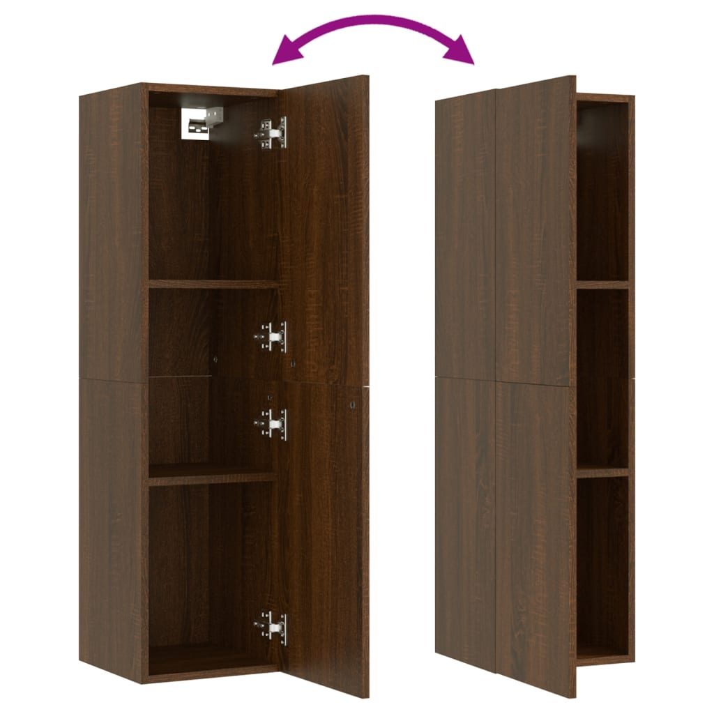 Wall-mounted TV Cabinets 2 pcs Brown Oak 30.5x30x110 cm