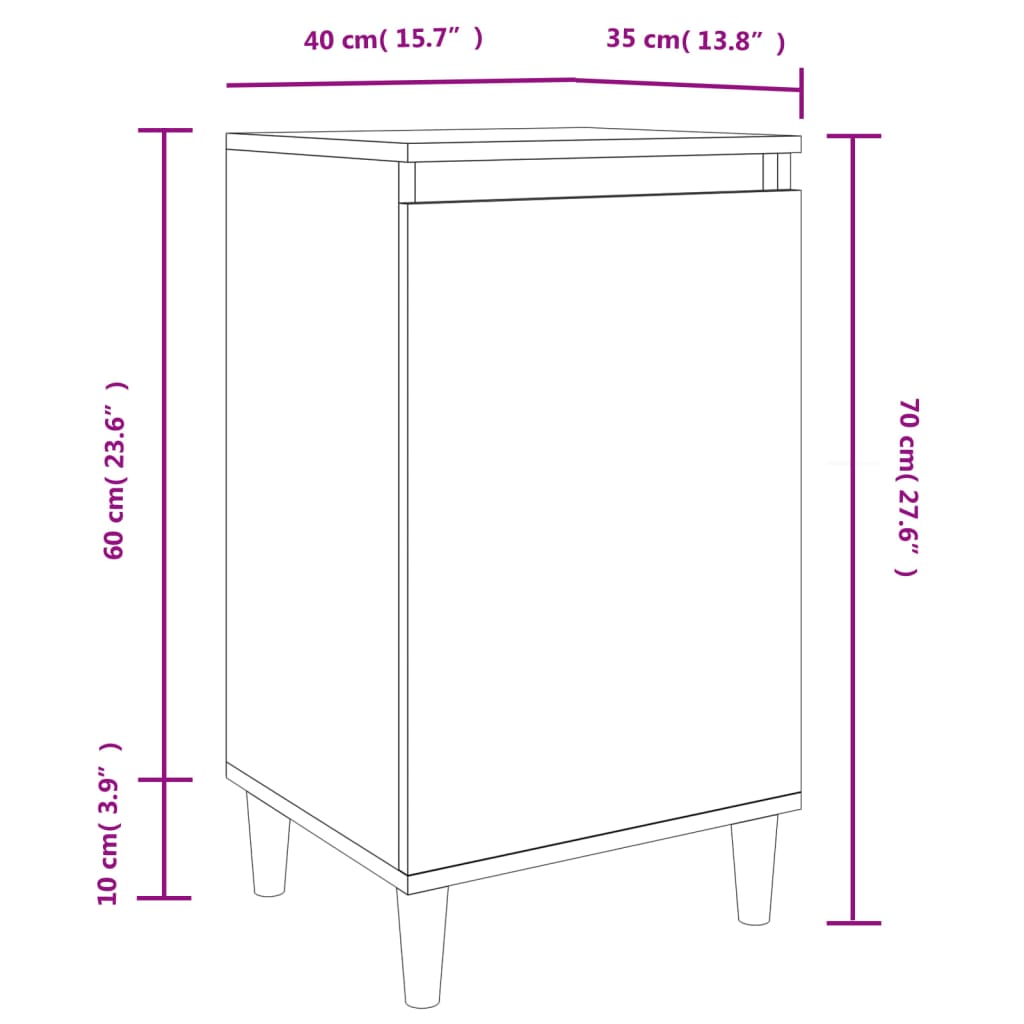 Bedside Cabinet Brown Oak 40x35x70 cm Engineered Wood