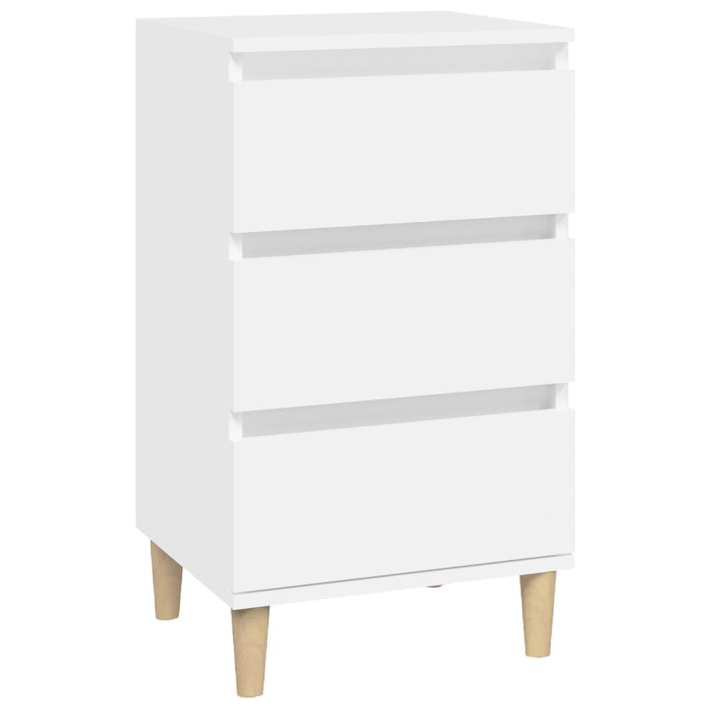 vidaXL Bedside Cabinet White 40x35x70 cm Engineered Wood