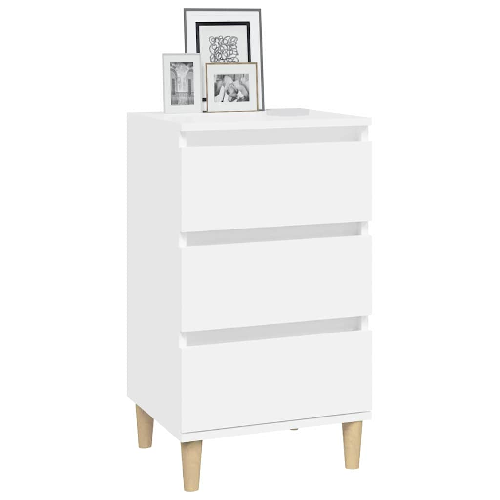 vidaXL Bedside Cabinet White 40x35x70 cm Engineered Wood