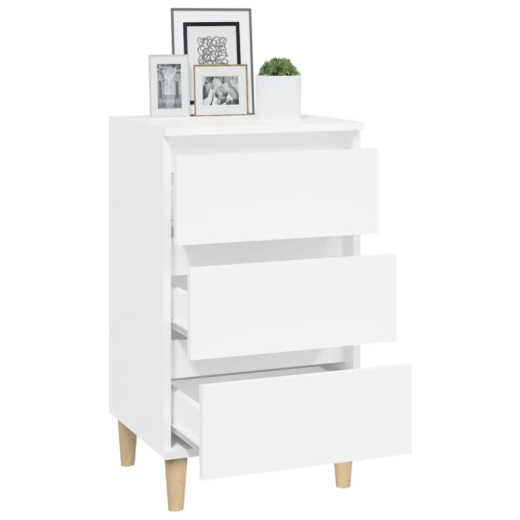 vidaXL Bedside Cabinet White 40x35x70 cm Engineered Wood