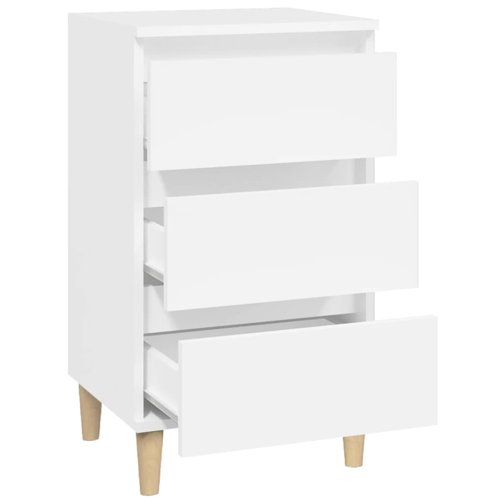 vidaXL Bedside Cabinet White 40x35x70 cm Engineered Wood