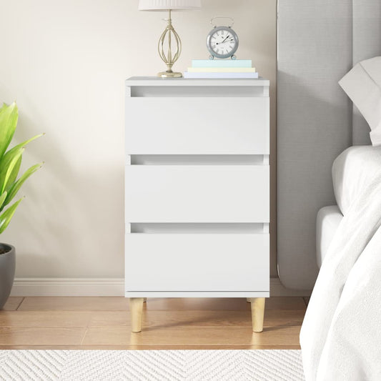 vidaXL Bedside Cabinet White 40x35x70 cm Engineered Wood