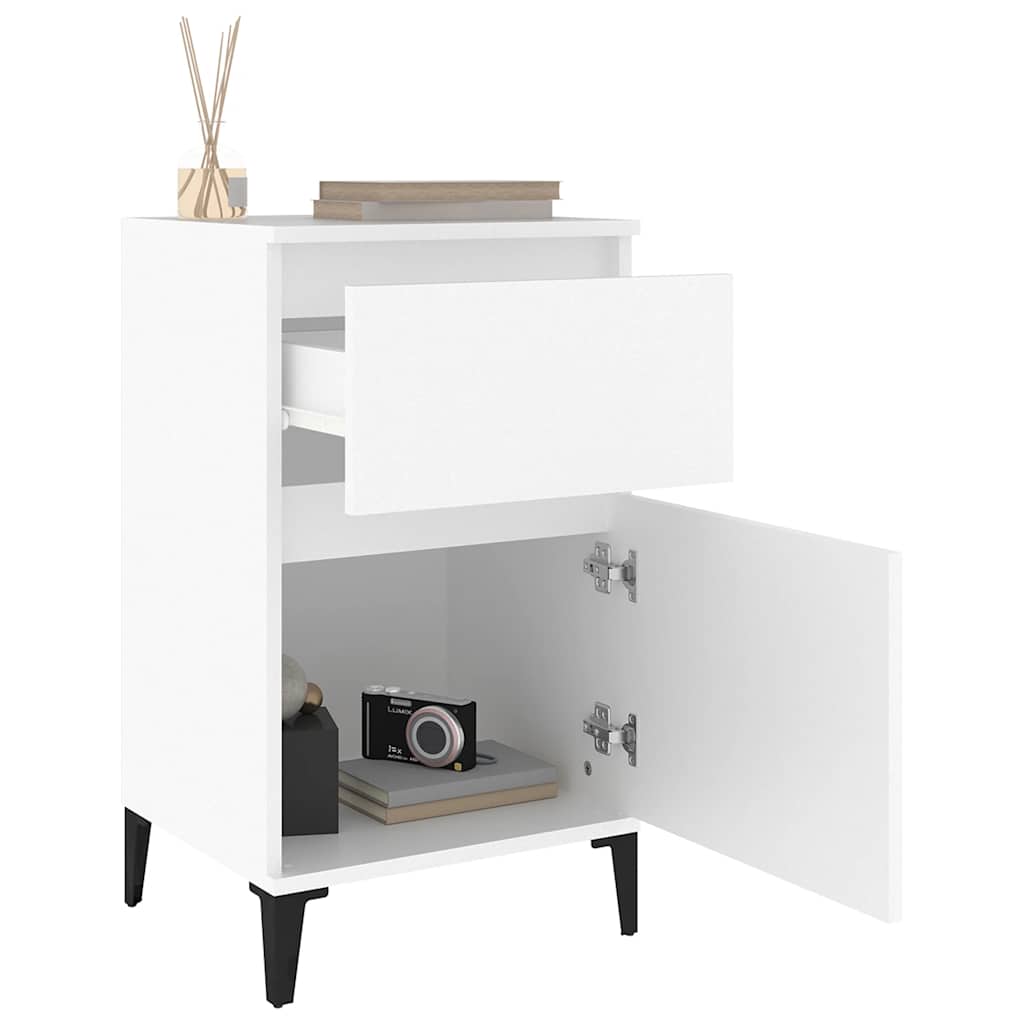 Bedside Cabinet White 40x35x70 cm