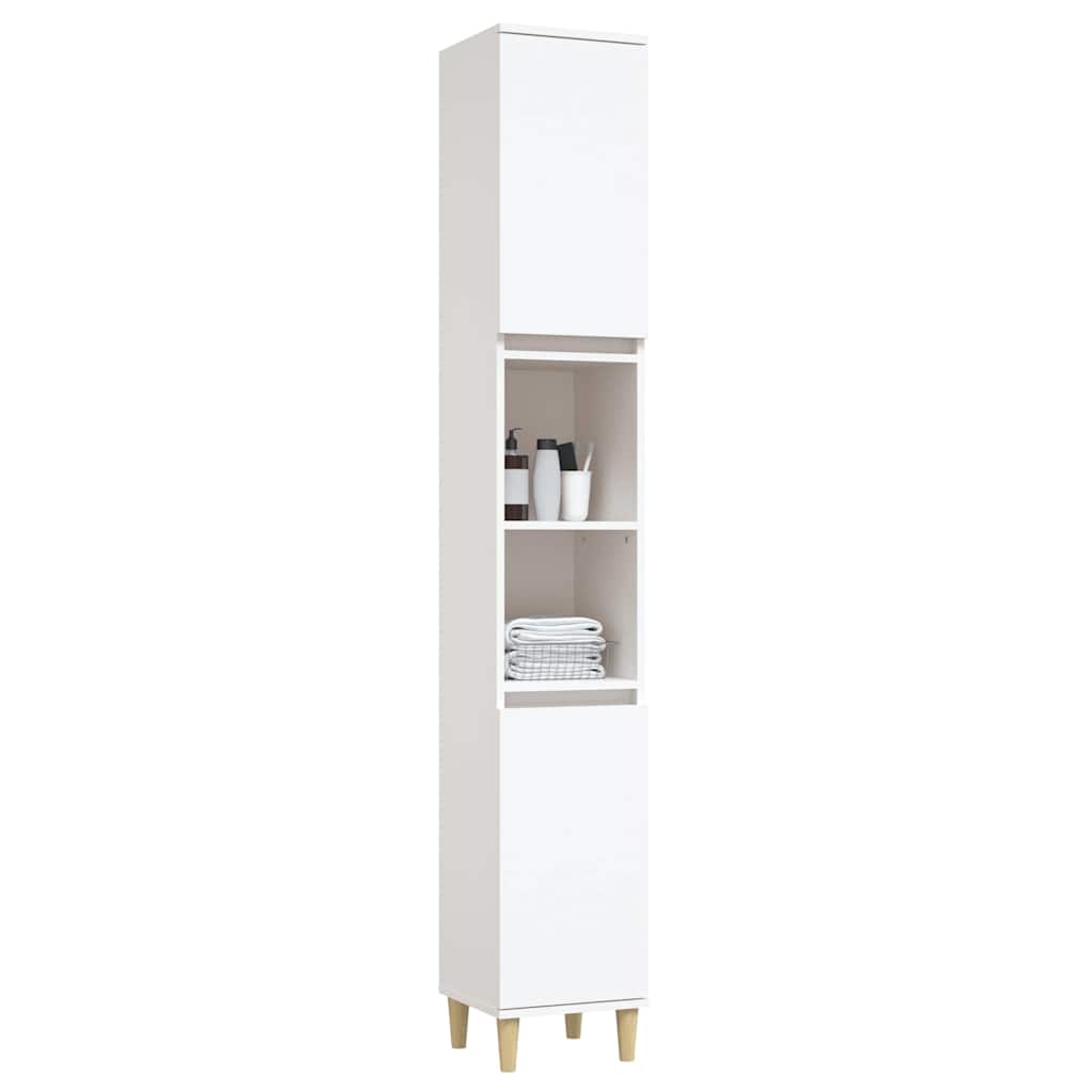 Bathroom Cabinet White 30x30x190 cm Engineered Wood