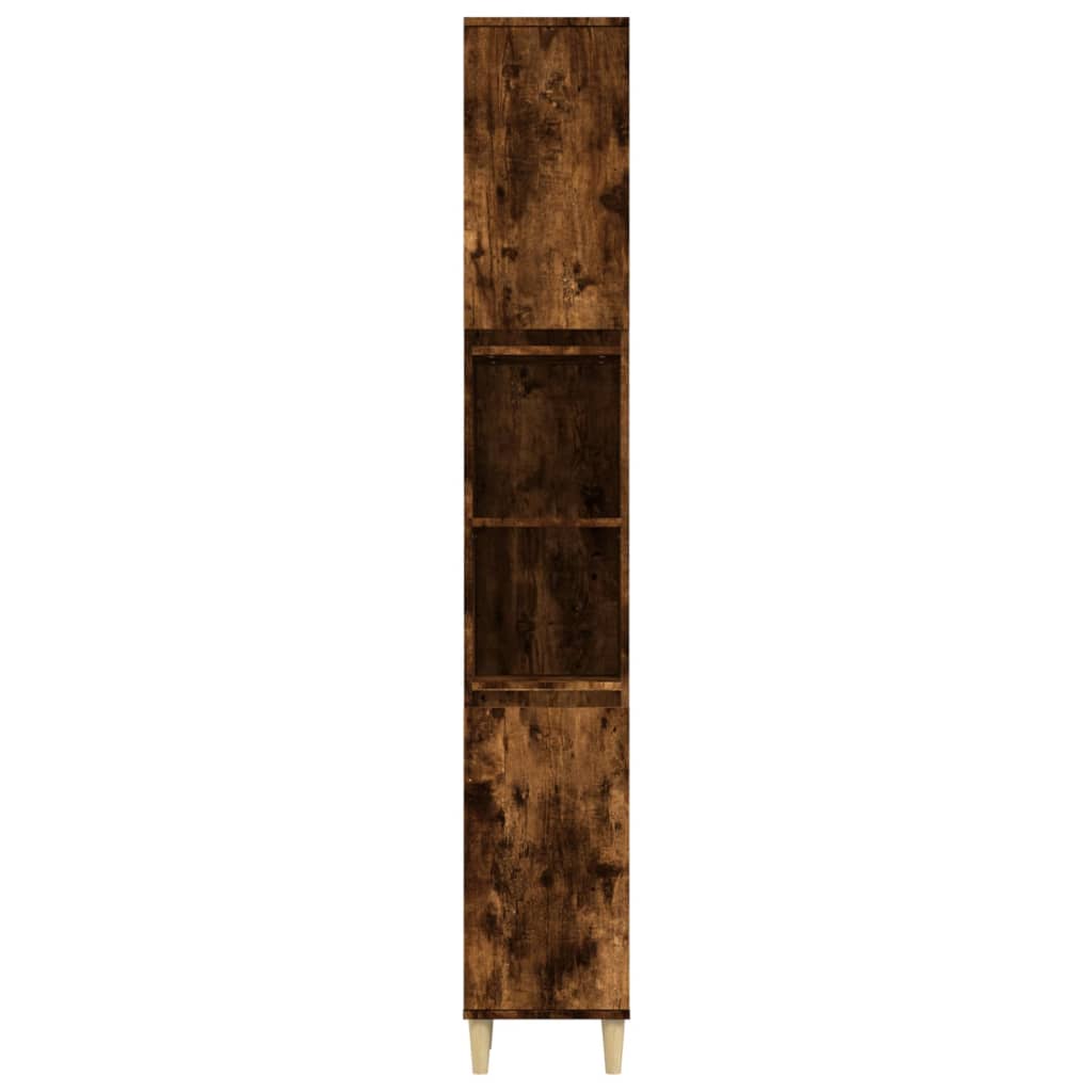 vidaXL Bathroom Cabinet Smoked Oak 30x30x190 cm Engineered Wood