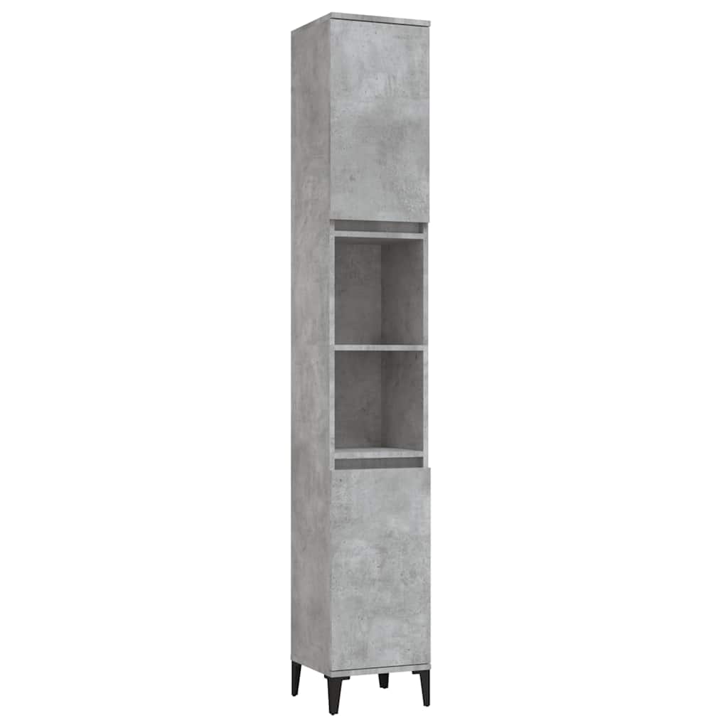 Bathroom Cabinet Concrete Grey 30x30x190 cm Engineered Wood
