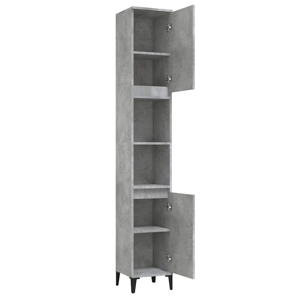 Bathroom Cabinet Concrete Grey 30x30x190 cm Engineered Wood