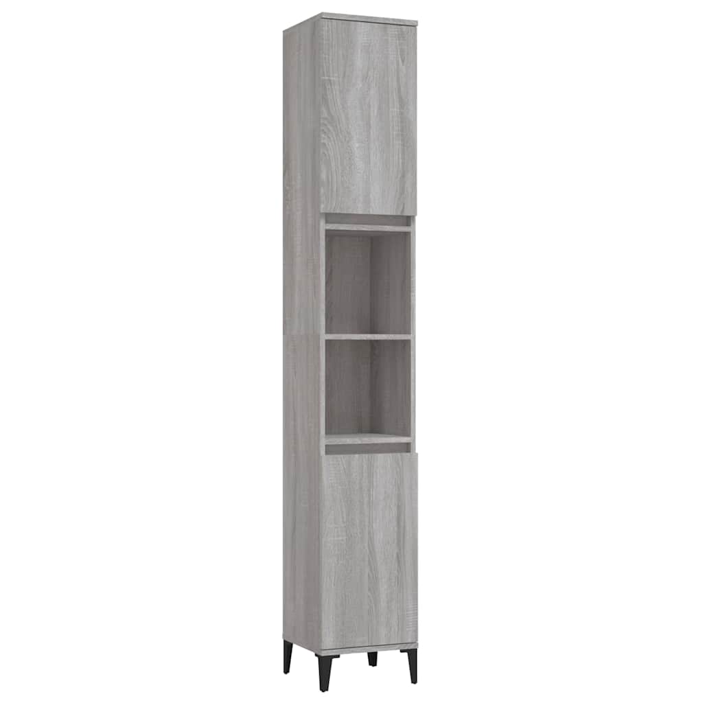 Bathroom Cabinet Grey Sonoma 30x30x190 cm Engineered Wood