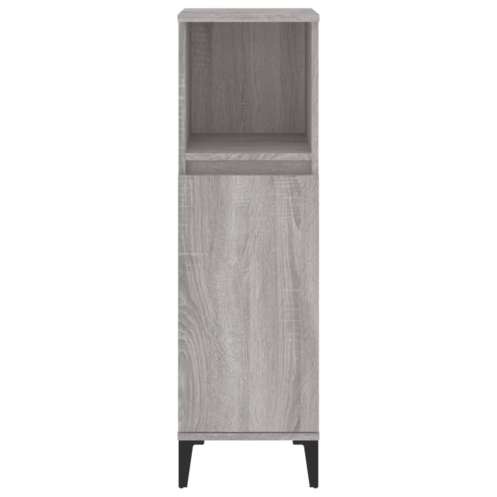 vidaXL Bathroom Cabinet Grey Sonoma 30x30x100 cm Engineered Wood