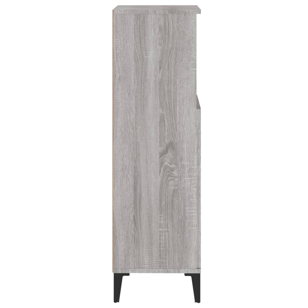 vidaXL Bathroom Cabinet Grey Sonoma 30x30x100 cm Engineered Wood