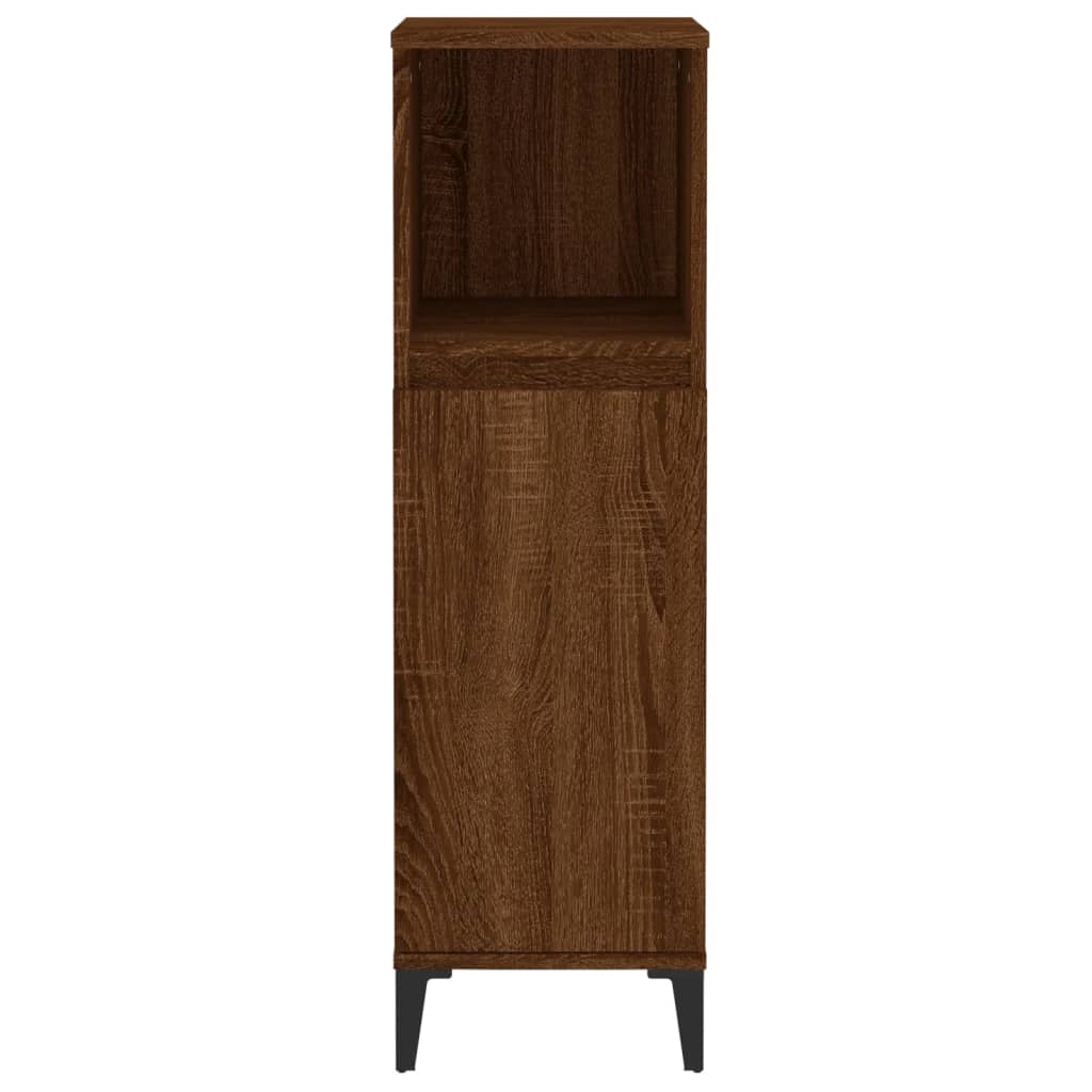 vidaXL Bathroom Cabinet Brown Oak 30x30x100 cm Engineered Wood