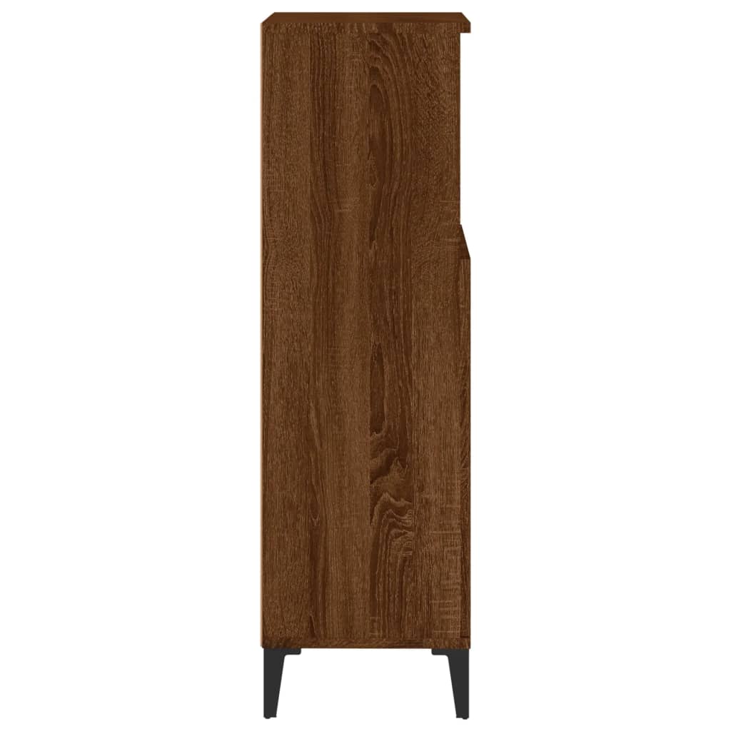 vidaXL Bathroom Cabinet Brown Oak 30x30x100 cm Engineered Wood