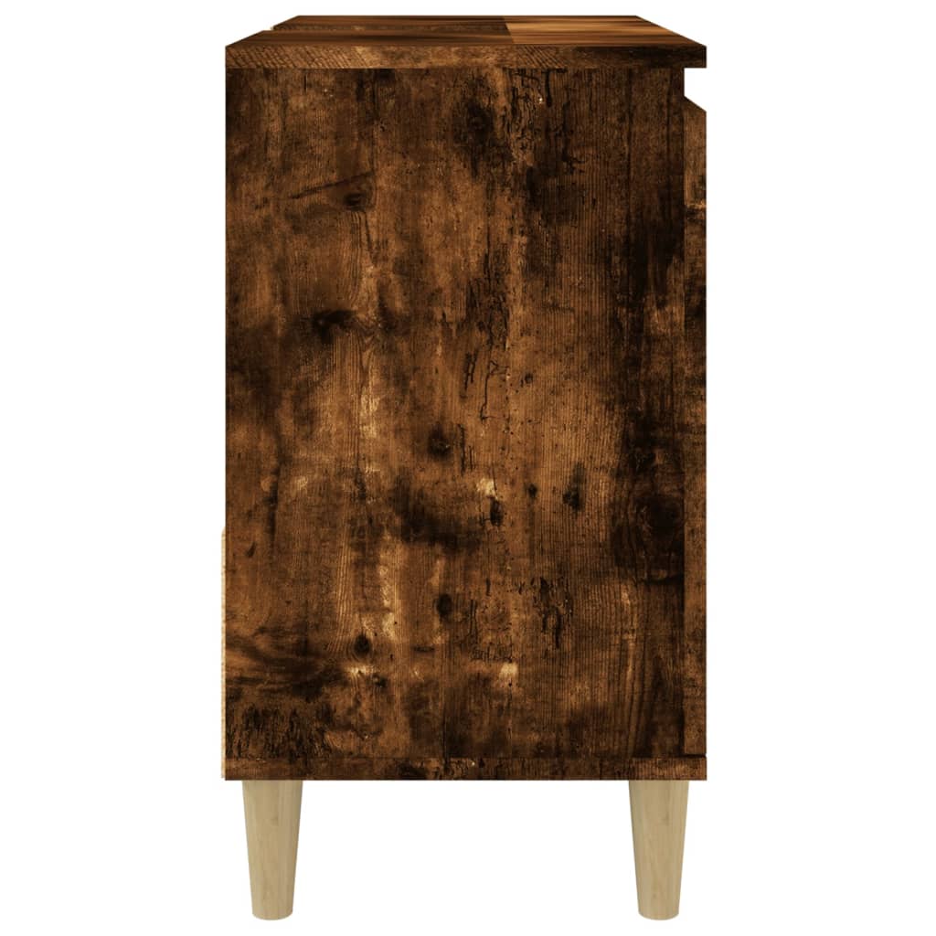 vidaXL Bathroom Cabinet Smoked Oak 65x33x60 cm Engineered Wood