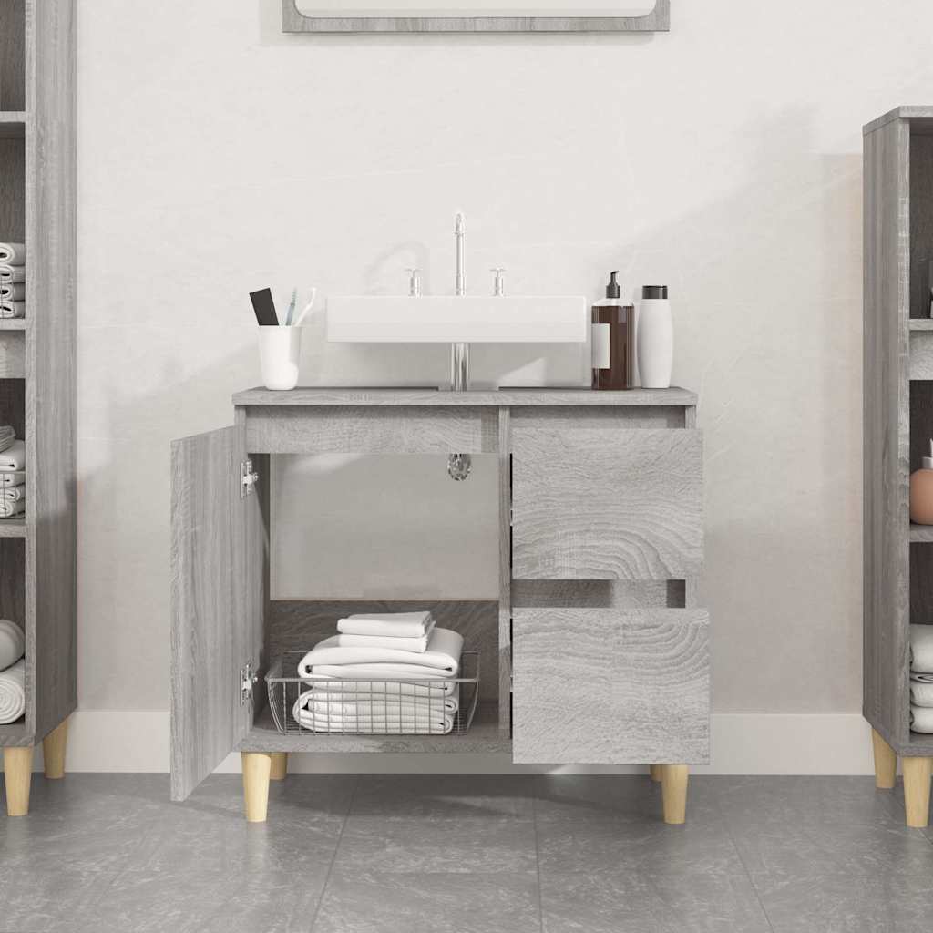 Bathroom Cabinet Grey Sonoma 65x33x60 cm Engineered Wood