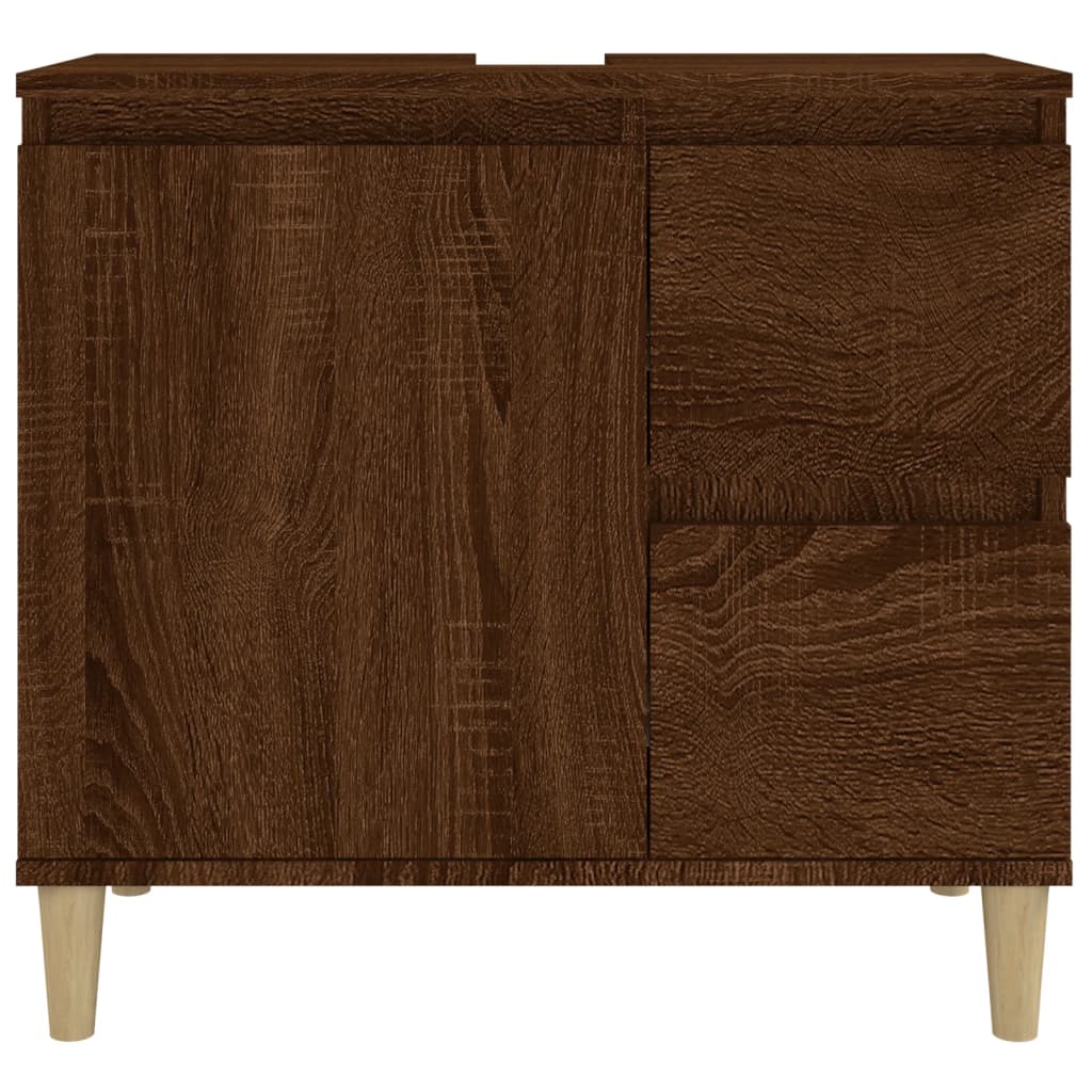 vidaXL Bathroom Cabinet Brown Oak 65x33x60 cm Engineered Wood