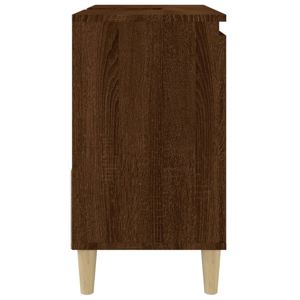 vidaXL Bathroom Cabinet Brown Oak 65x33x60 cm Engineered Wood