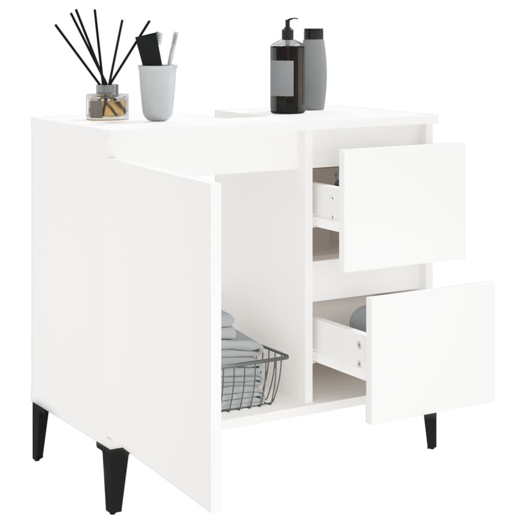 vidaXL Bathroom Cabinet White 65x33x60 cm Engineered Wood