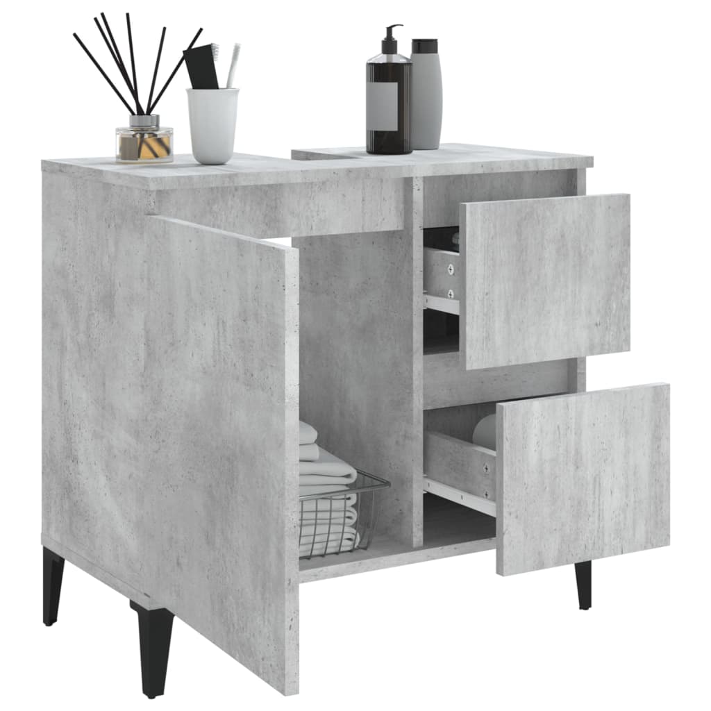 vidaXL Bathroom Cabinet Concrete Grey 65x33x60 cm Engineered Wood