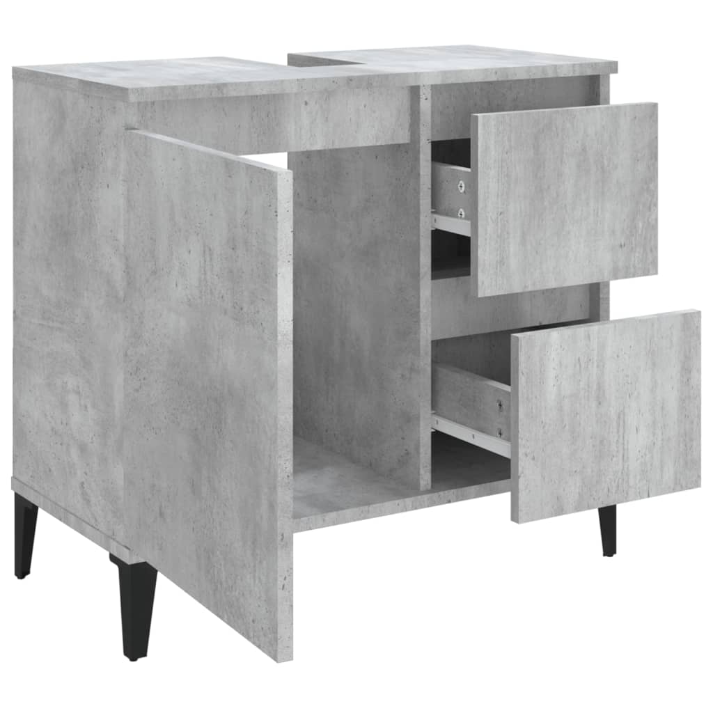 vidaXL Bathroom Cabinet Concrete Grey 65x33x60 cm Engineered Wood