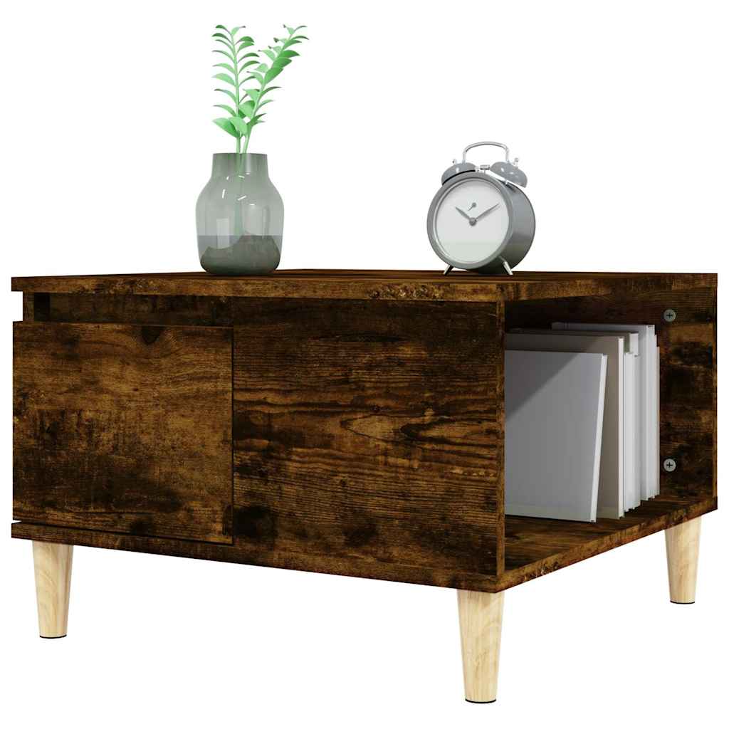 821081 vidaXL Coffee Table Smoked Oak 55x55x36,5 cm Engineered Wood