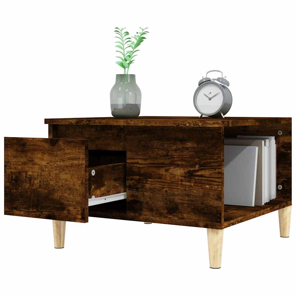821081 vidaXL Coffee Table Smoked Oak 55x55x36,5 cm Engineered Wood