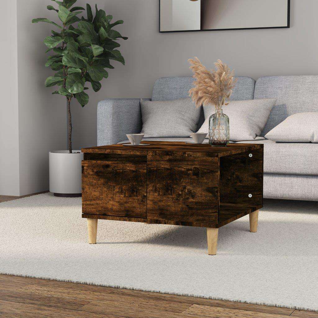 821081 vidaXL Coffee Table Smoked Oak 55x55x36,5 cm Engineered Wood