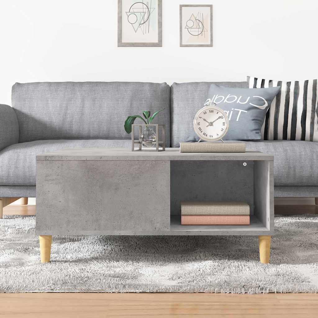 Coffee Table Concrete Grey 80x80x36,5 cm Engineered Wood