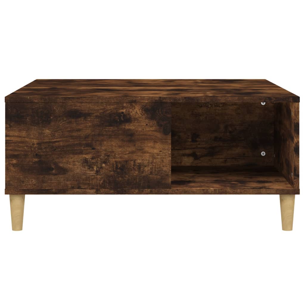 vidaXL Coffee Table Smoked Oak 80x80x36.5 cm Engineered Wood