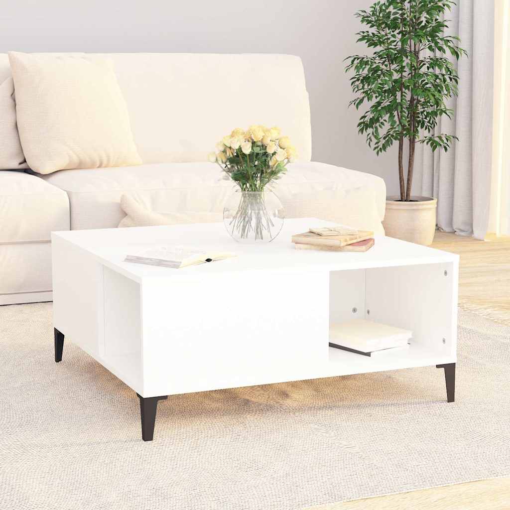 Coffee Table White 80x80x36,5 cm Engineered Wood