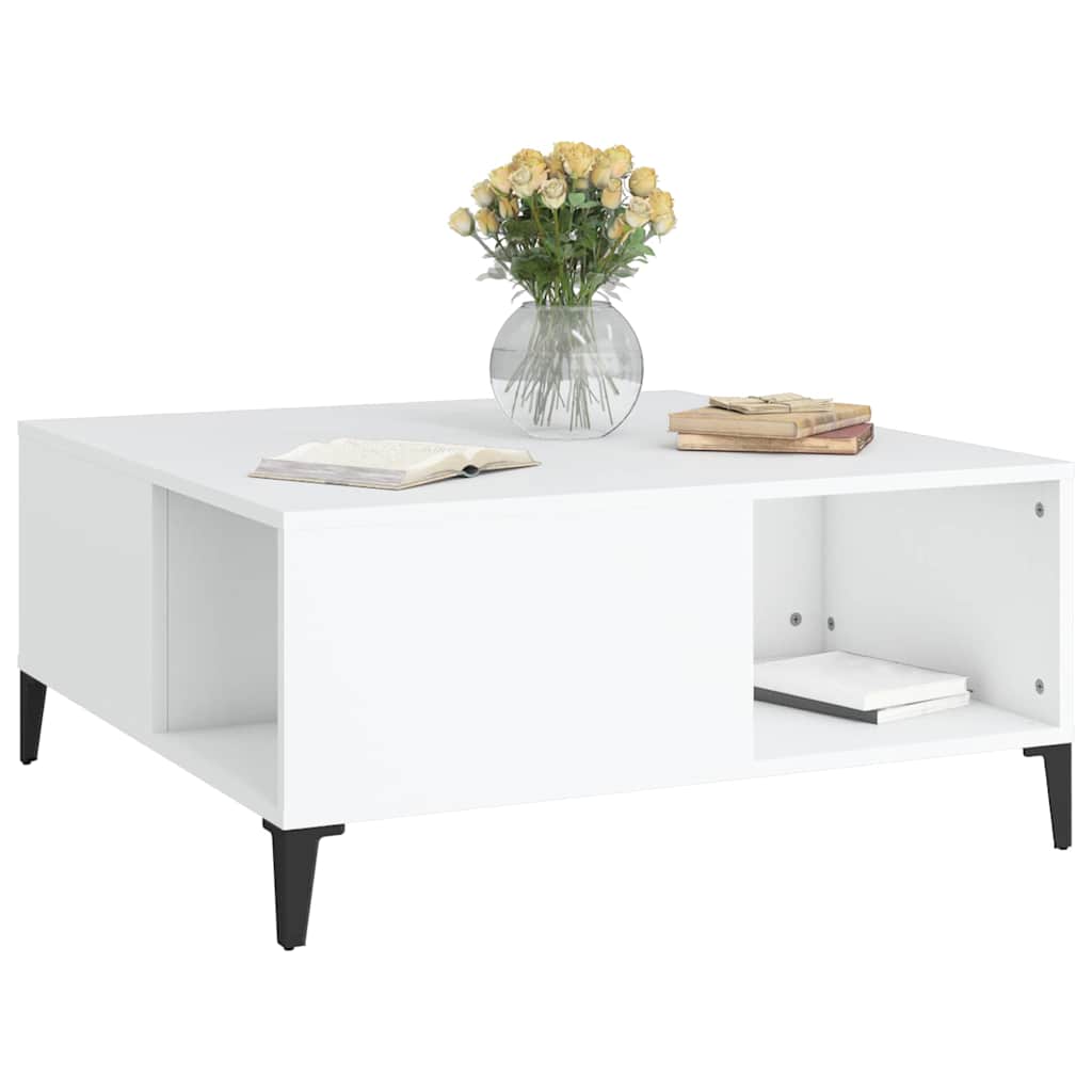 Coffee Table White 80x80x36,5 cm Engineered Wood