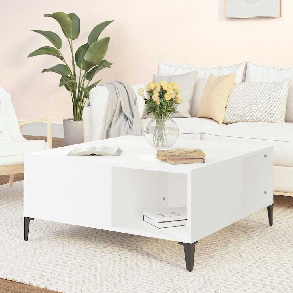 Coffee Table White 80x80x36,5 cm Engineered Wood