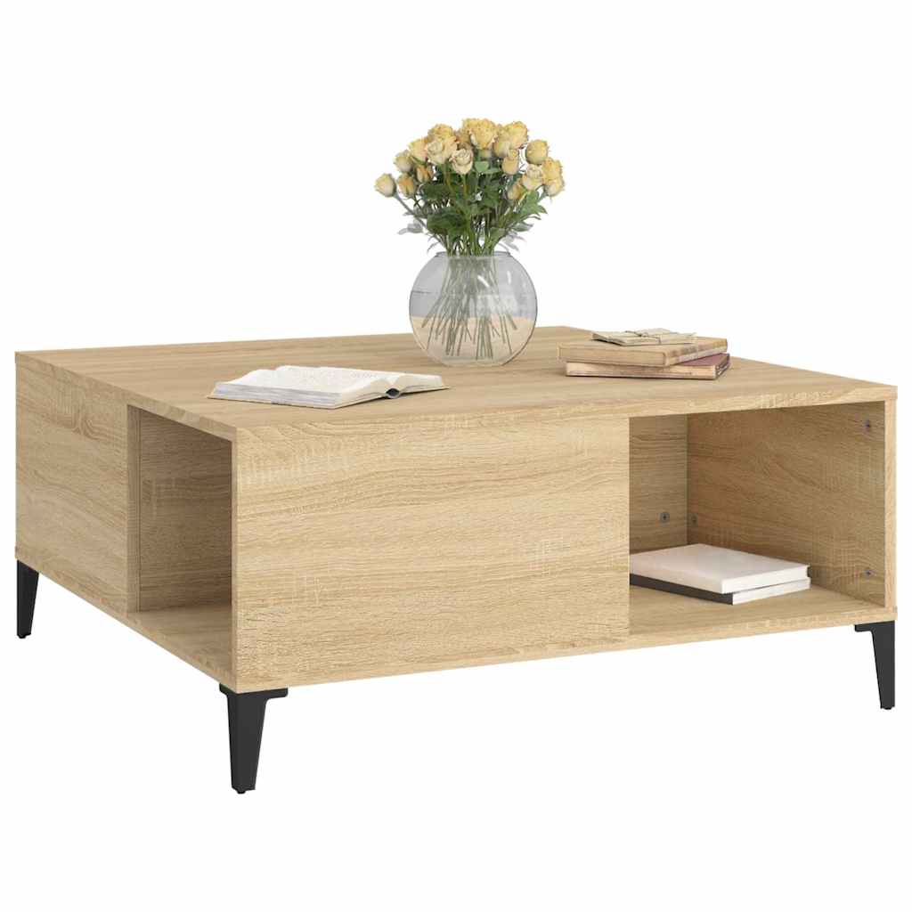 Coffee Table Sonoma Oak 80x80x36,5 cm Engineered Wood