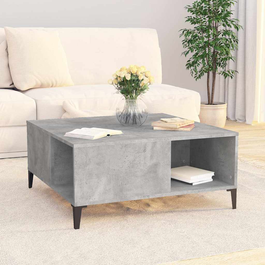 Coffee Table Concrete Grey 80x80x36,5 cm Engineered Wood
