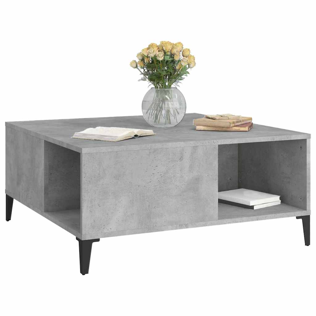 Coffee Table Concrete Grey 80x80x36,5 cm Engineered Wood