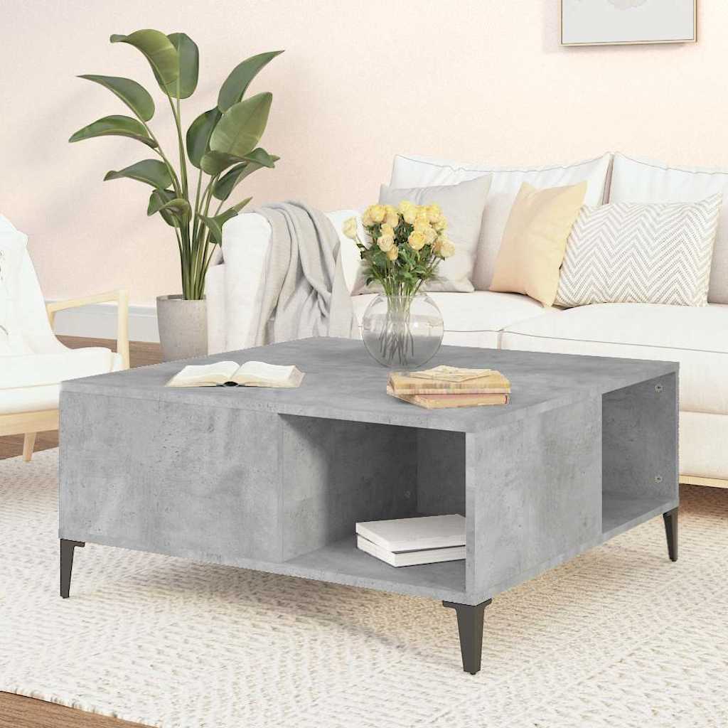 Coffee Table Concrete Grey 80x80x36,5 cm Engineered Wood
