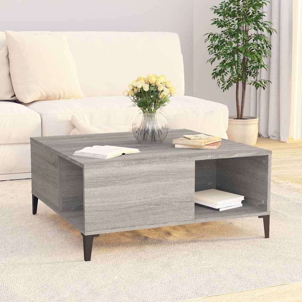 Coffee Table Grey Sonoma 80x80x36,5 cm Engineered Wood