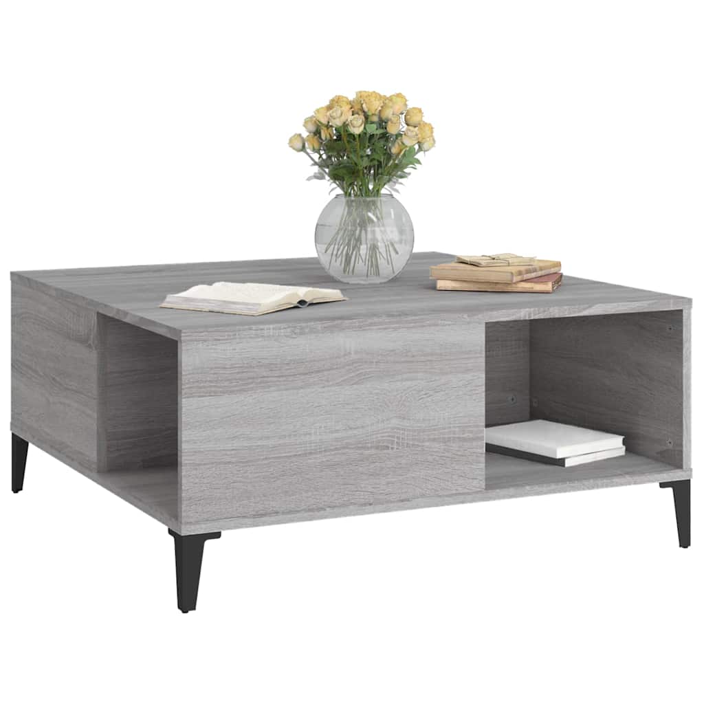 Coffee Table Grey Sonoma 80x80x36,5 cm Engineered Wood