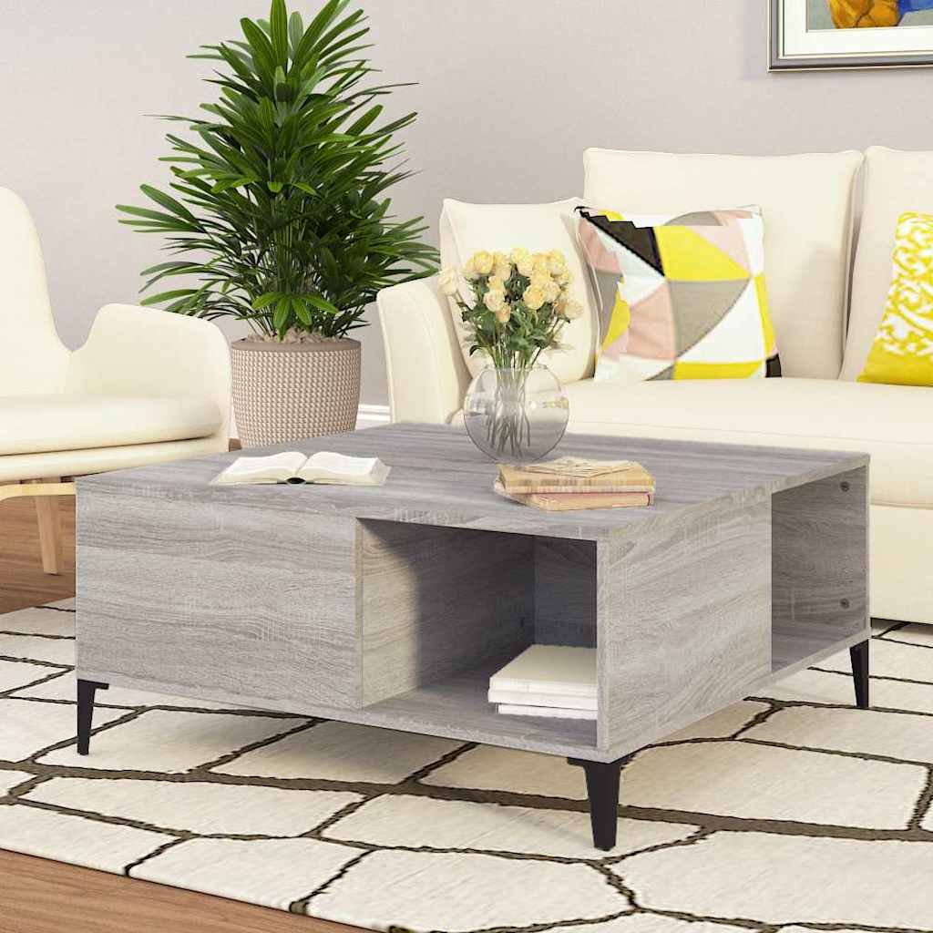 Coffee Table Grey Sonoma 80x80x36,5 cm Engineered Wood